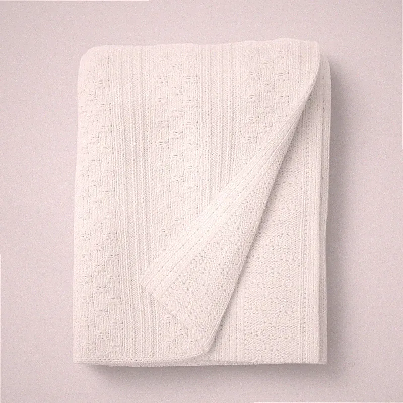 50"x60" Dimensional Knit Throw White