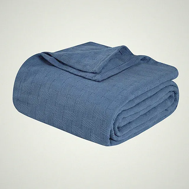 All-Season Basket Weave Blanket, 100% Cotton Lightweight, Medium Warmth Blankets