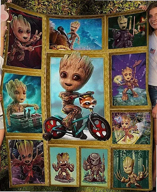 Baby Groot Cozy Fleece, Sherpa Blanket – Perfect Gift for fans