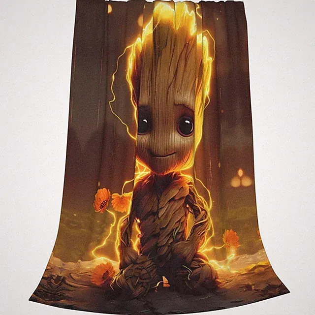 Baby Groot Marvel Blanket Warm Flannel Blanket Couch Decor for Kids Adults