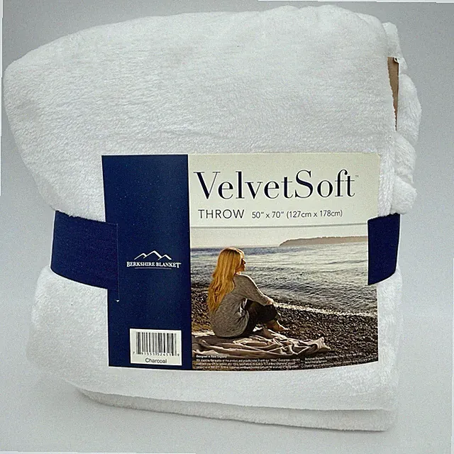 Berkshire Velvet Soft Throw Blanket Light Pink 50" X 70" New