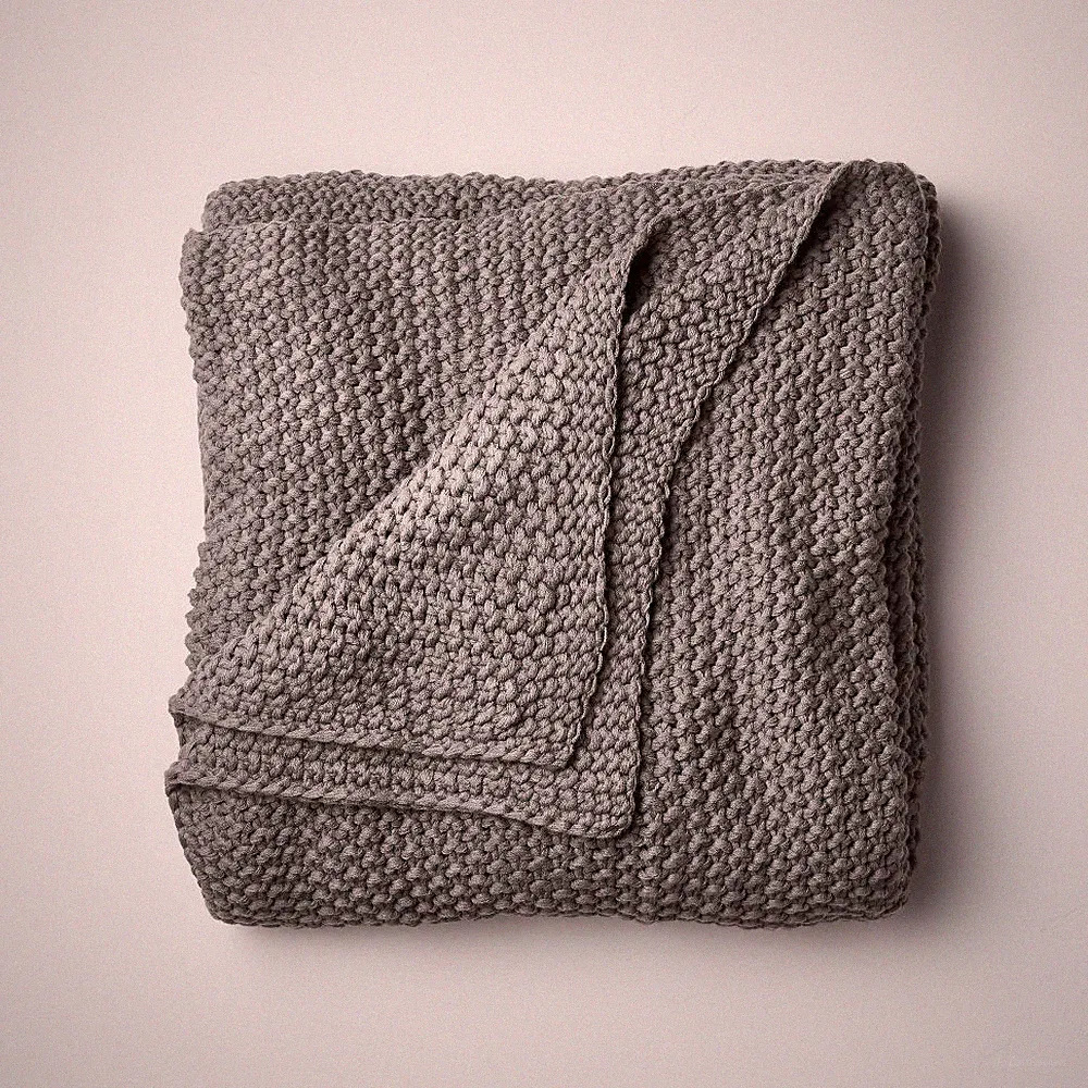 Casaluna Chunky Knit Throw Blanket Bedding Blanket Midweight Sweater Knit