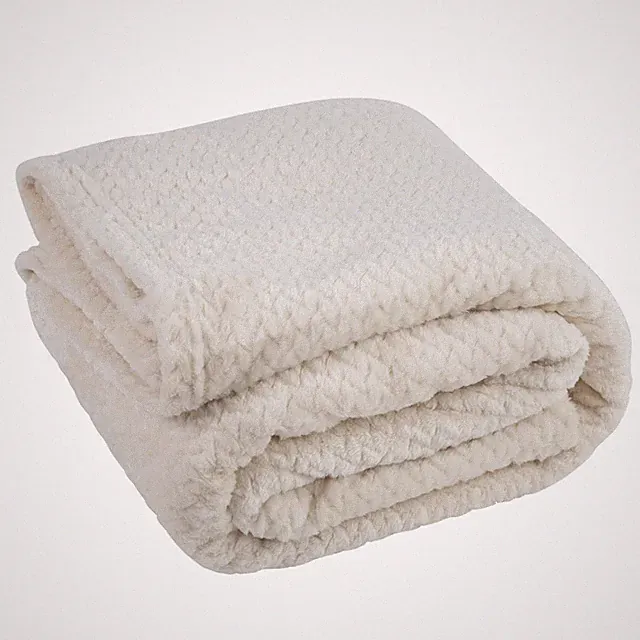 Chenille Throw Blanket 50x60 Soft Waffle Knit Sofa Bed Cream White
