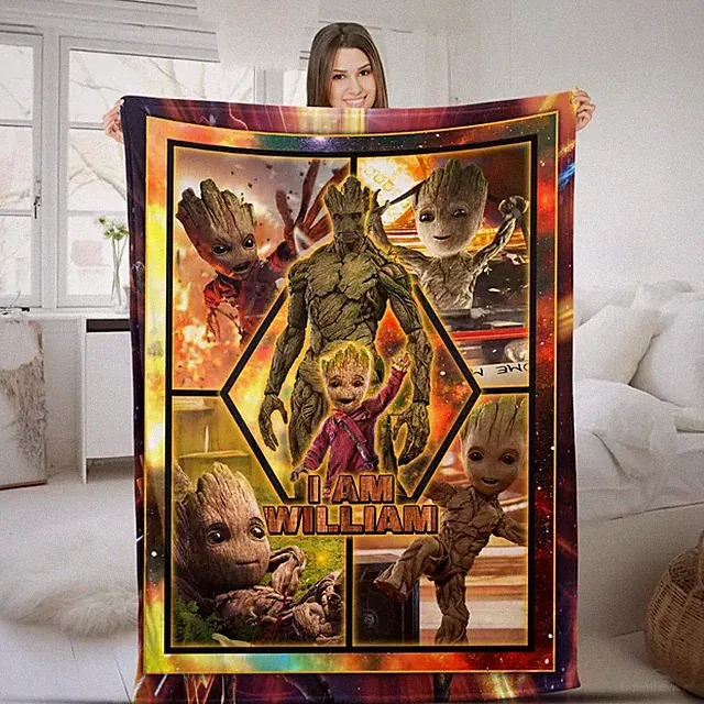 Disney Avengers I Am Groot Guardians Of The Galaxy Customize Fleece Blanket