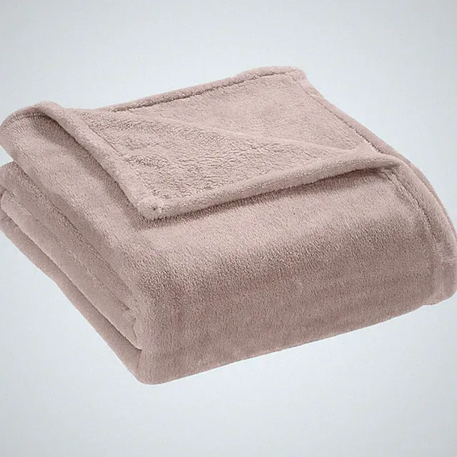 Elle Decor Rose Smoke Solid Plush Oversized 60" x 70" Throw Blanket