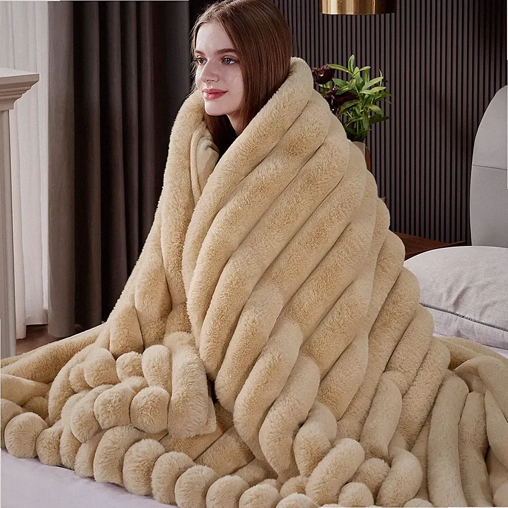Fur throw blankets
