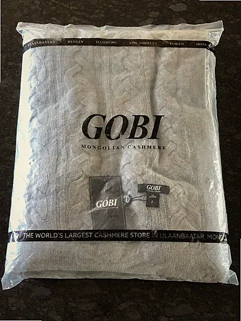 GOBI 100% Mongolian Cashmere Throw Blanket 79" x 59" HK16 Vapor Blue NWT