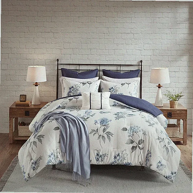 Madison Park Zennia Farmhouse Comforter Set with Throw-Blanket, Floral Print on