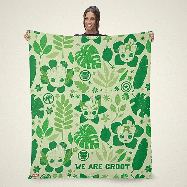 Marvel Guardians Of The Galaxy Groot Garden SuperHero Disney Fleece Blanket