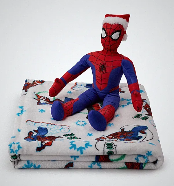 Marvel Spider Man Holiday Pillow Buddy & Throw Blanket Set By The Big One