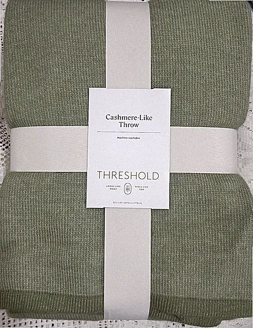Moss Green Threshold Cashmere-like Throw Blanket 50"×70" New