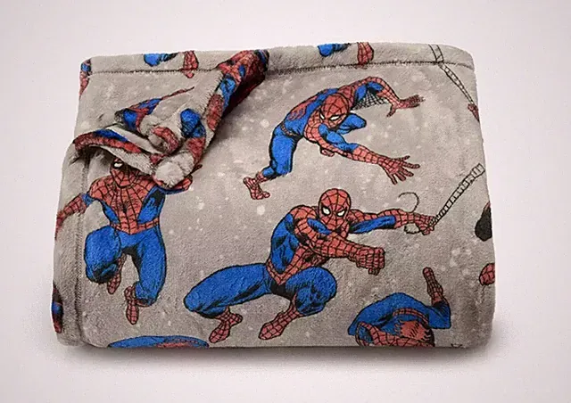 NEW Marvel Gray Spiderman Throw Blanket Fluffy Oversize Super Soft 60x72 GIFT