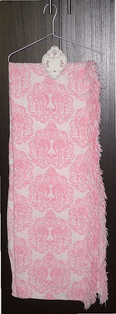 NEW Shabby Chic 50"x70" Decorative Fringe Throw Blanket Swan Pink & White Color