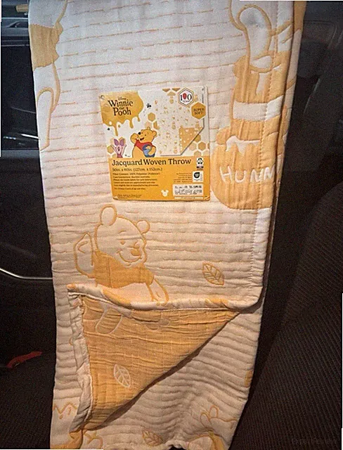NEW Winnie the Pooh jacquard woven throw 50x60