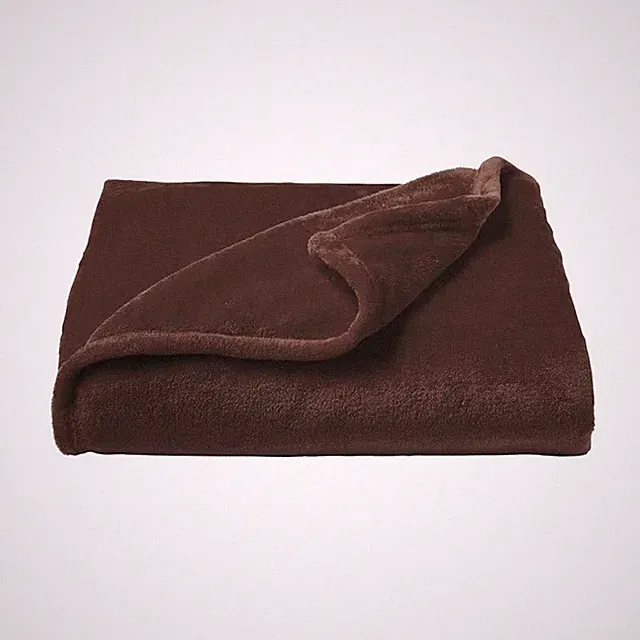 Oversized Velvet Mocha Brown Microfiber Plush Throw Blanket
