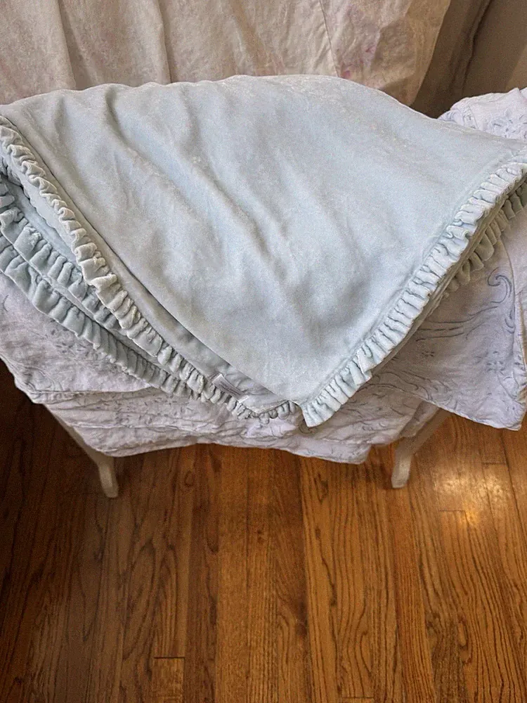 Rachel Ashwell Couture Teal Velvet Throw
