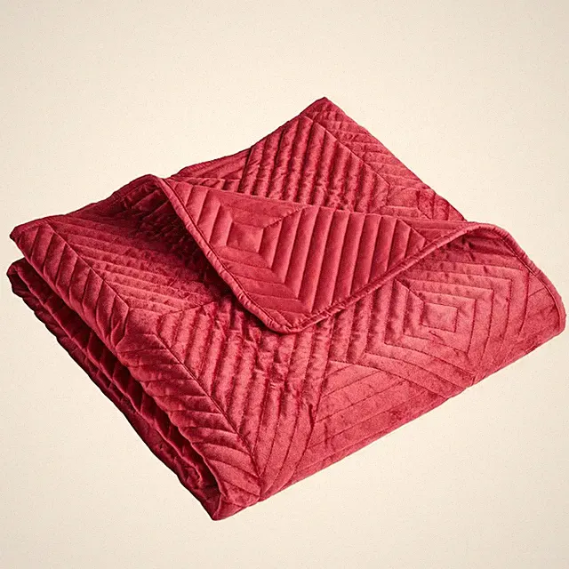Riviera Velvet Red Solid Color 50 In. X 60 In. Dutch Velvet Throw Blanket