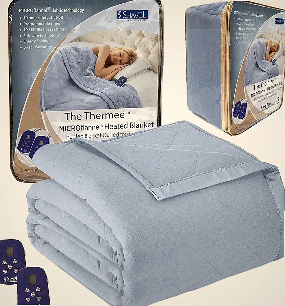 Shavel Micro Flannel Heated Throw Blanket with 10 Programable Settings - Queen