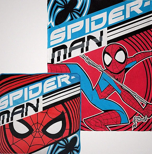 Spider-Man Cloud Stretch Pillow and Silk Touch Throw Blanket Set, 14" Pillow, 40