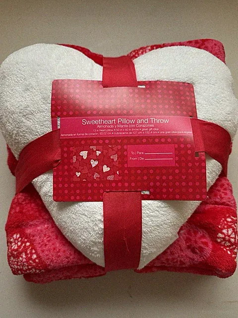 Sweetheart Pillow And Throw Blanket 13 Inch Heart Pillow And 50x60 In Throw