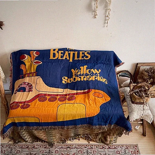 The Beatles Yellow Submarine Woven Casual Tapestry Throw Blanket