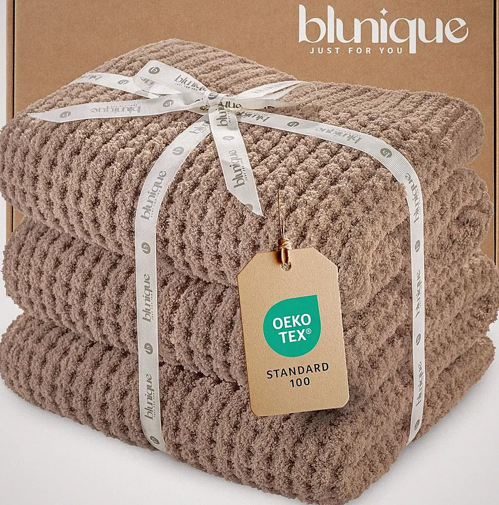Waffle Knit Throw Blanket, Luxury Cozy Chunky Knit Throw 50 x 60 Inch