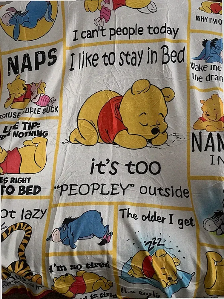 Winnie the Pooh & Friends Blanket Lightweight Throw 50" X 60" NEW “too Peopley”