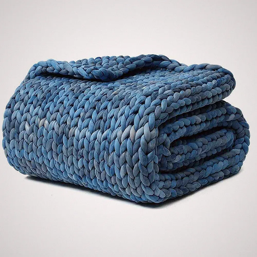 YnM Knitted Weighted Blanket, Hand Made Chunky Knit Weighted Throw Blanket