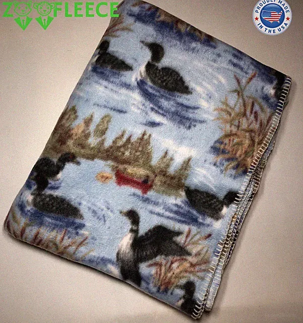 ZooFleece Geese Donald Duck Swan Bird Blue Ducks Animal 60X68" Blanket Throw